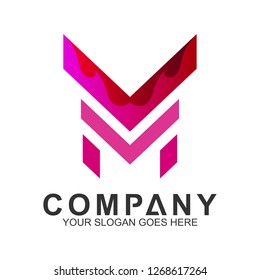 simple minimalist letter M logo design