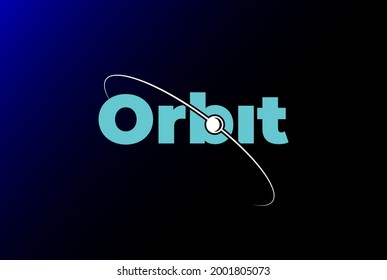 Simple Minimalist Letter Orbit Text Type Font Word Typography Lettering Logo Design Vector