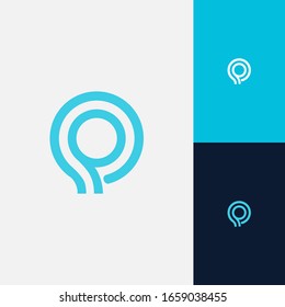 simple minimalist letter pq initial vector logo template