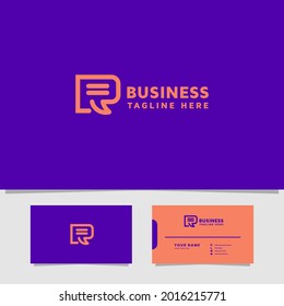 Simple and minimalist letter R logo with bubble chat