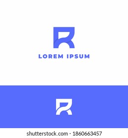 Letra simple y minimalista Logotipo de monograma R en un estilo redondeado con su logotipo plano