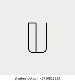 Letra minimalista simples U Logo - Design moderno do vetor do monograma