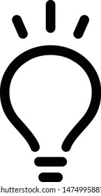Simple and minimalist light bulb vector logo, illustrating ideas and creativity