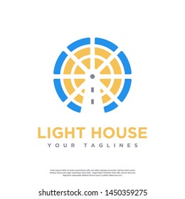 Simple minimalist lighthouse vector logo