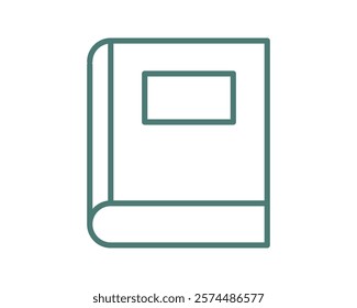 Simple, minimalist line art illustration of a closed book. Perfect for educational, literary, or readingrelated projects.  Use as an app icon, website graphic, or in print designs.