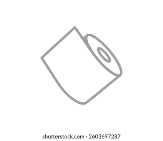 Simple, minimalist line art illustration of a roll of paper.  Perfect for representing concepts of renewal, beginnings, or continuous processes.