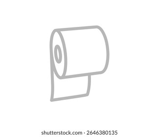 Simples, ilustração de arte de linha minimalista de um rolo de papel higiênico. Perfeito para ícones de sites, design de aplicativos ou como um elemento gráfico em conteúdo relacionado à higiene.