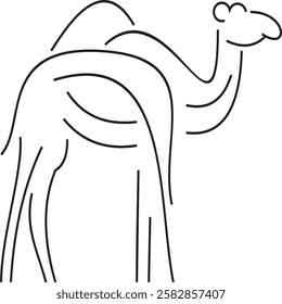simple minimalist line camel logo