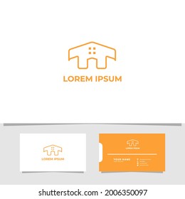 Simple and Minimalist Line House Logo with Business Card