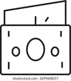 Simples ícone de linha minimalista de um edifício clássico do governo ou banco financeiro