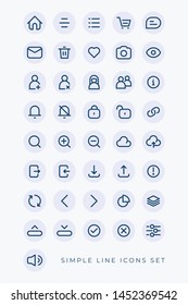 Simple minimalist line icons set
