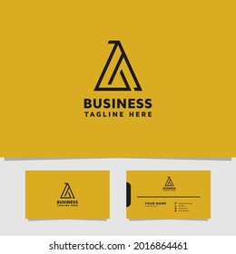 Letra de línea simple y minimalista Logotipo con plantilla de tarjeta de visita