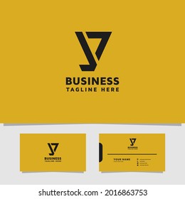 Simple and minimalist line letter Y logo with business card template