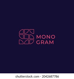 Simple and minimalist lines and plaid letter S monogram initial logo