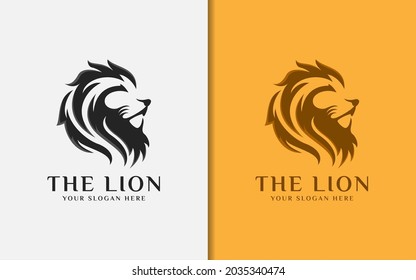 Simple Minimalist Lion Logo Design with Modern Shape. Vector Logo Illustration.