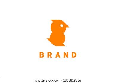 Simple and minimalist little bird logo template, silhouette style design concept, modern and elegant logo.