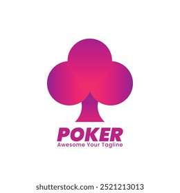 A simple minimalist logo design featuring a gradient ace playing card A minimalistic design of a classic fast food logo