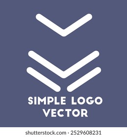 A simple, minimalist logo design featuring a white arrow on a blue background.