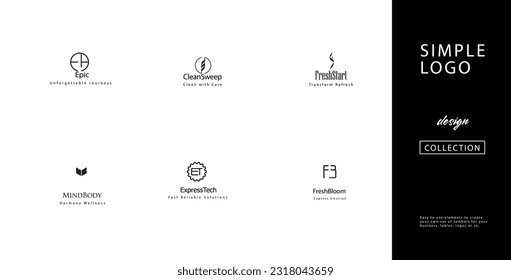 Einfaches, minimalistisches Logo-Design, handgezeichnete Originalsymbole und -signaturen für das Marken-Vektorlogo-Paket und Logo-Set für das Firmenlogo