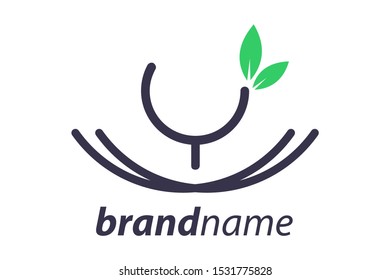 Simple and Minimalist logo design Initial Y in nest.