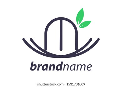 Simple and Minimalist logo design Initial M in nest.