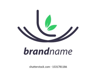 Simple and Minimalist logo design Initial L in nest.