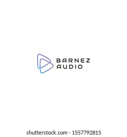 Simple and minimalist logo design of letter B and play button with white background - EPS10 - Vector.