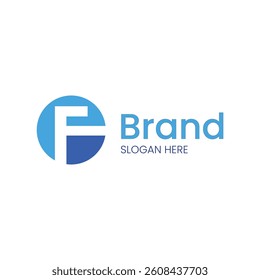 simple and minimalist logo design, a logo with letter f and circle for business