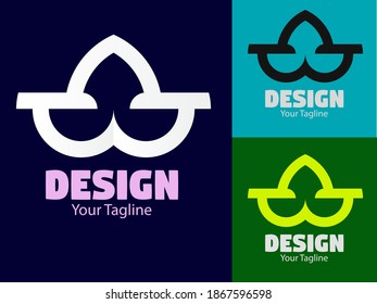 simple and minimalist logo design vector illustration with different color and background.