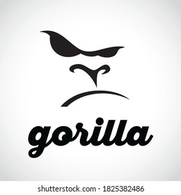 Simple and minimalist logo with gorilla head. 