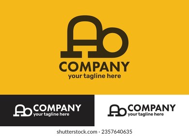 Logotipo minimalista simple de la letra A, b o símbolo para empresas y empresas