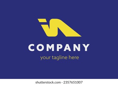 Simple minimalist logo of letter I and N symbol for business and company