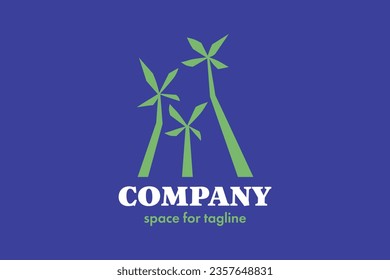 Simple minimalist logo of three trees symbol for business and company