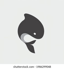 Simple and minimalist logos of orca whale