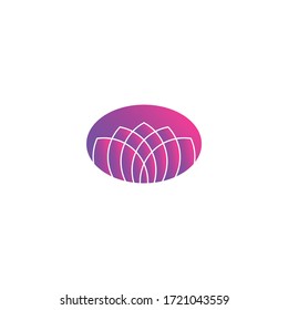 Simple Minimalist Lotus Concept Logo Icon Vector Design