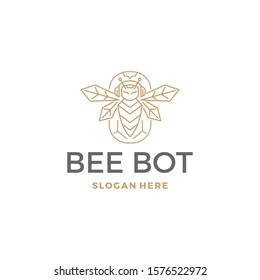 Simple minimalist and luxury bee logo