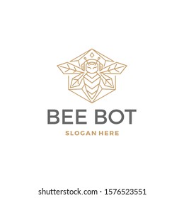 Simple minimalist and luxury bee logo