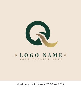 Simple Minimalist Luxury Letter Q Logo Vector.