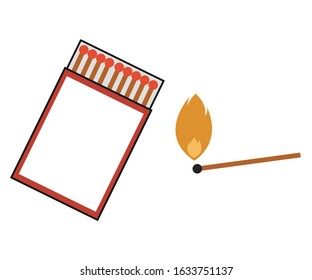 simple minimalist matches illustration fire