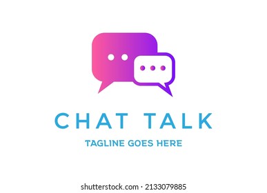 Simple Minimalist Modern Chat Talk Sign Symbol for Communication Logo Design Vector