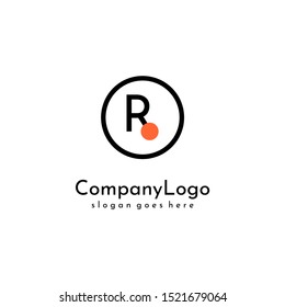 simple minimalist modern circle shape R logo letter creative design concept