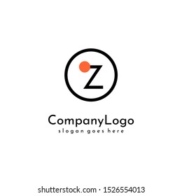 simple minimalist modern circle shape Z logo letter creative design concept