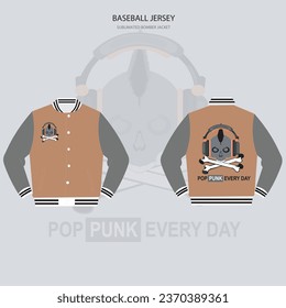Simple Minimalista y moderna Chaqueta de diseño con estilo punk pop Color gris y naranja, Nueva plantilla de maquillaje de estilo Uso comercial