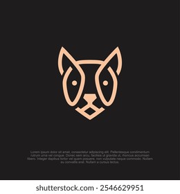 Simple minimalist modern Pet dog head logo symbol template for graphic pet shop and web design logo