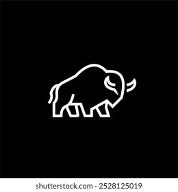 simple minimalist modern silhouette black and white bull logo vector