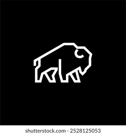 simple minimalist modern silhouette black and white bull logo vector