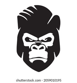 Simple Minimalist Monkey Face Silhouette Design Stock Vector (Royalty ...