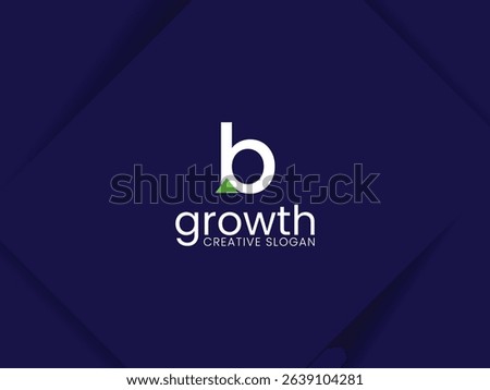 Simple and minimalist monogram letter B lowercase growth logo. Initial B with arrow up for invest and finance logo