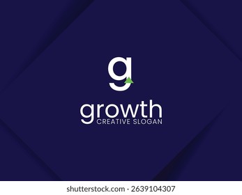 Simple and minimalist monogram letter G lowercase growth logo. Initial G with arrow up for invest and finance logo