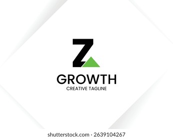 Simple and minimalist monogram letter Z growth logo. Initial Z with arrow up for invest and finance logo